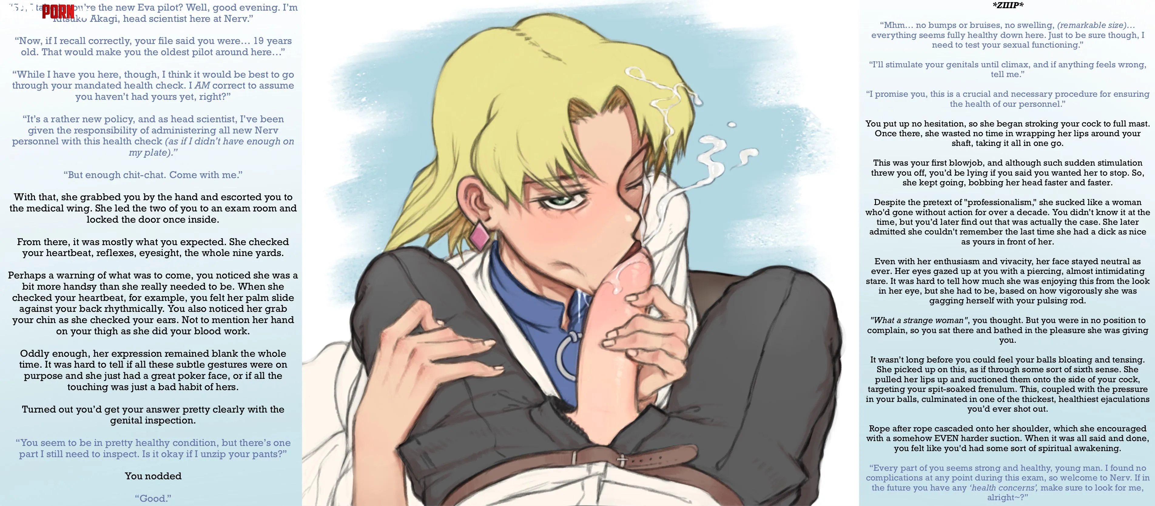 Nervmandated health check with Ritsuko F4M Femdom Blowjob Evangelion Doctor Girl Mature Woman Milf Tired Office Woman Experienced Woman Artist Asura by Primary-Original3990