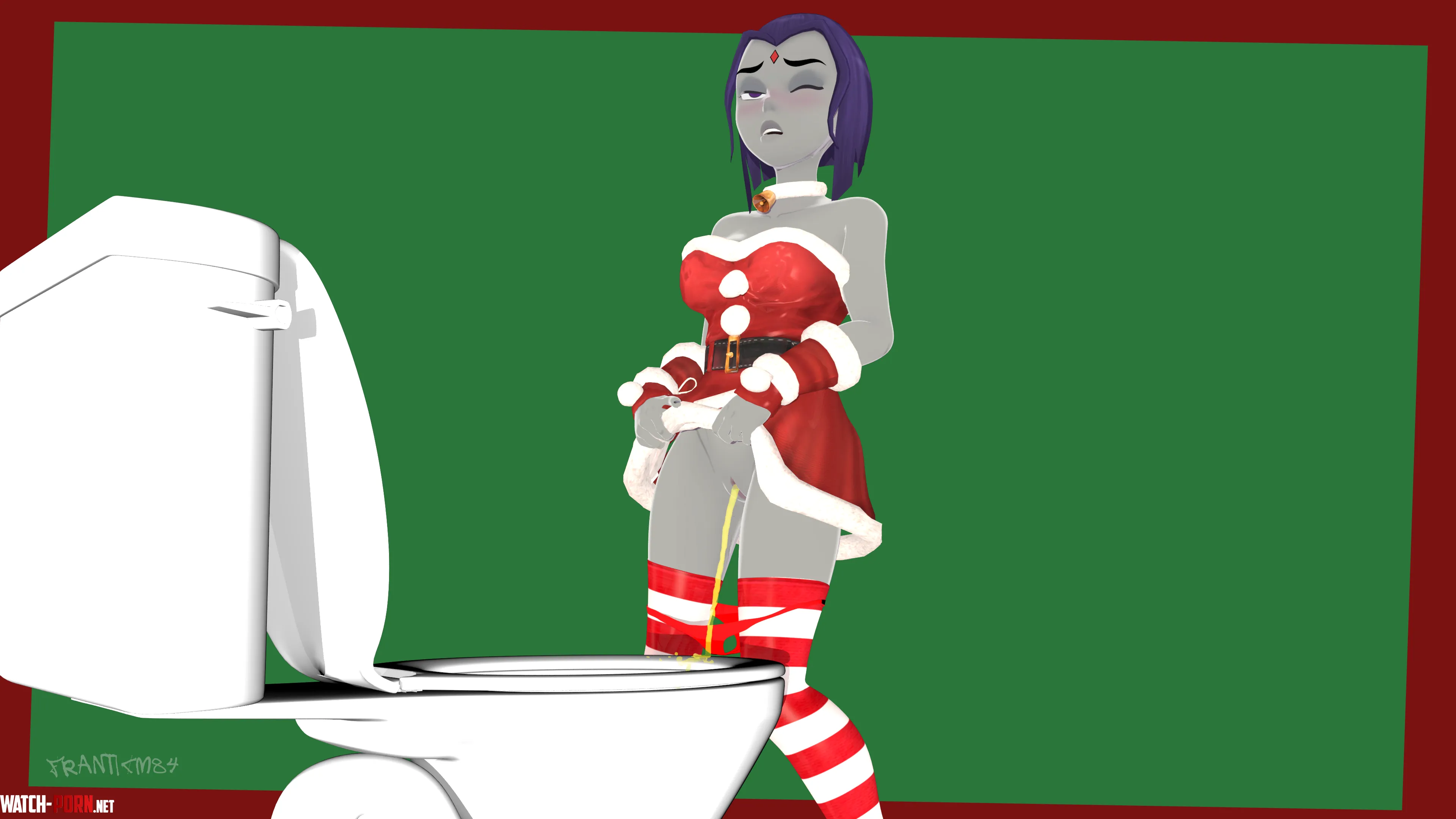 Skuddbutts Raven Christmas Desperate Piss FranticM84 Teen Titans by M843D