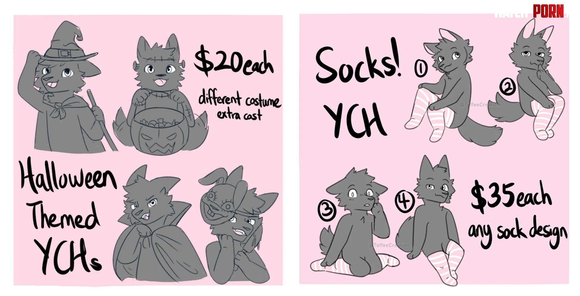 All Sorts of YCHs and Gifs Open PayPalKofi by ToffeeCreation