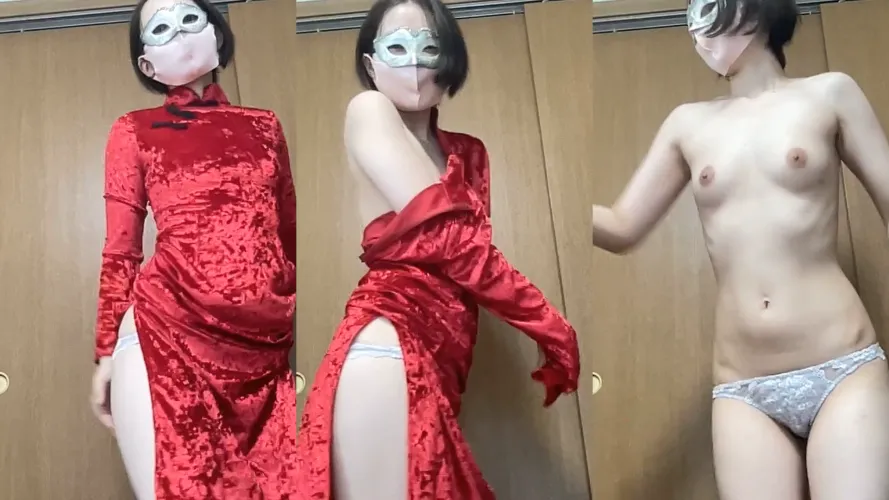 Thumbnail Exploring Seduction: Stripping in a Red Chinadress by HappyYuna