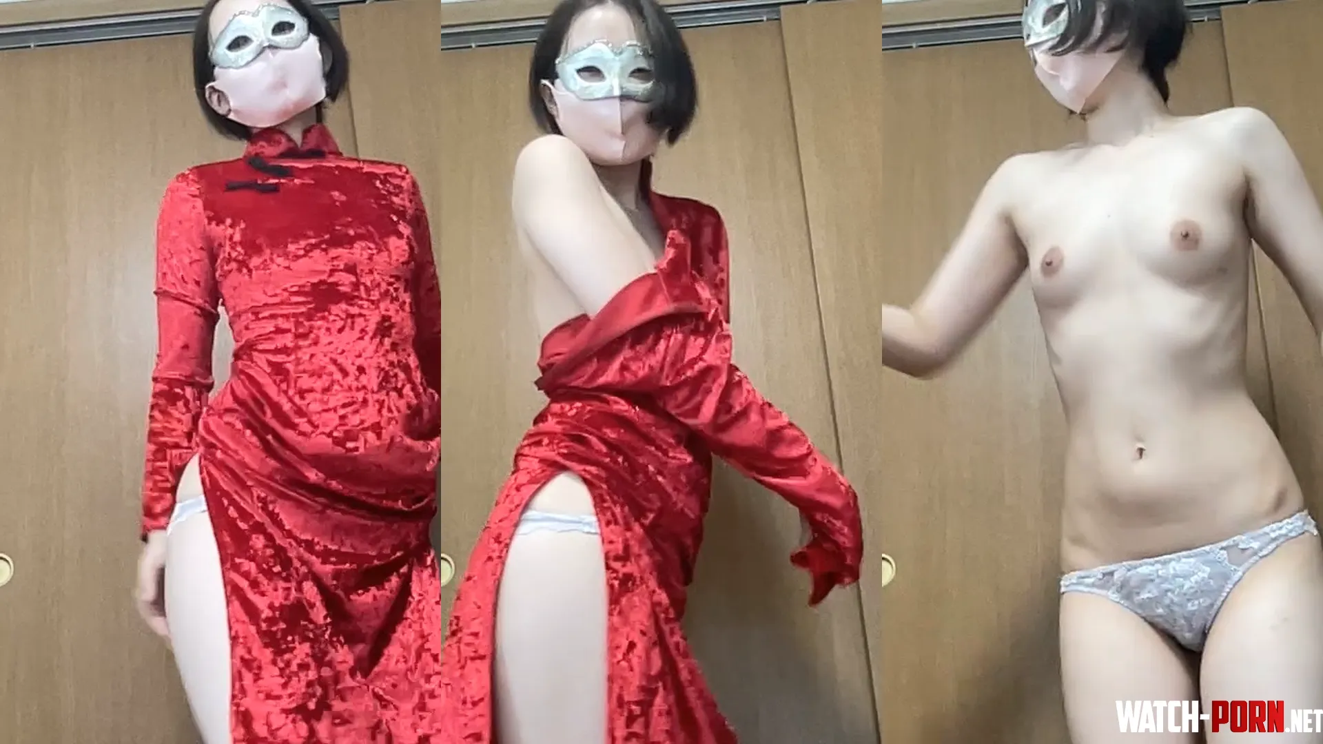Stripping red chinadress by HappyYuna