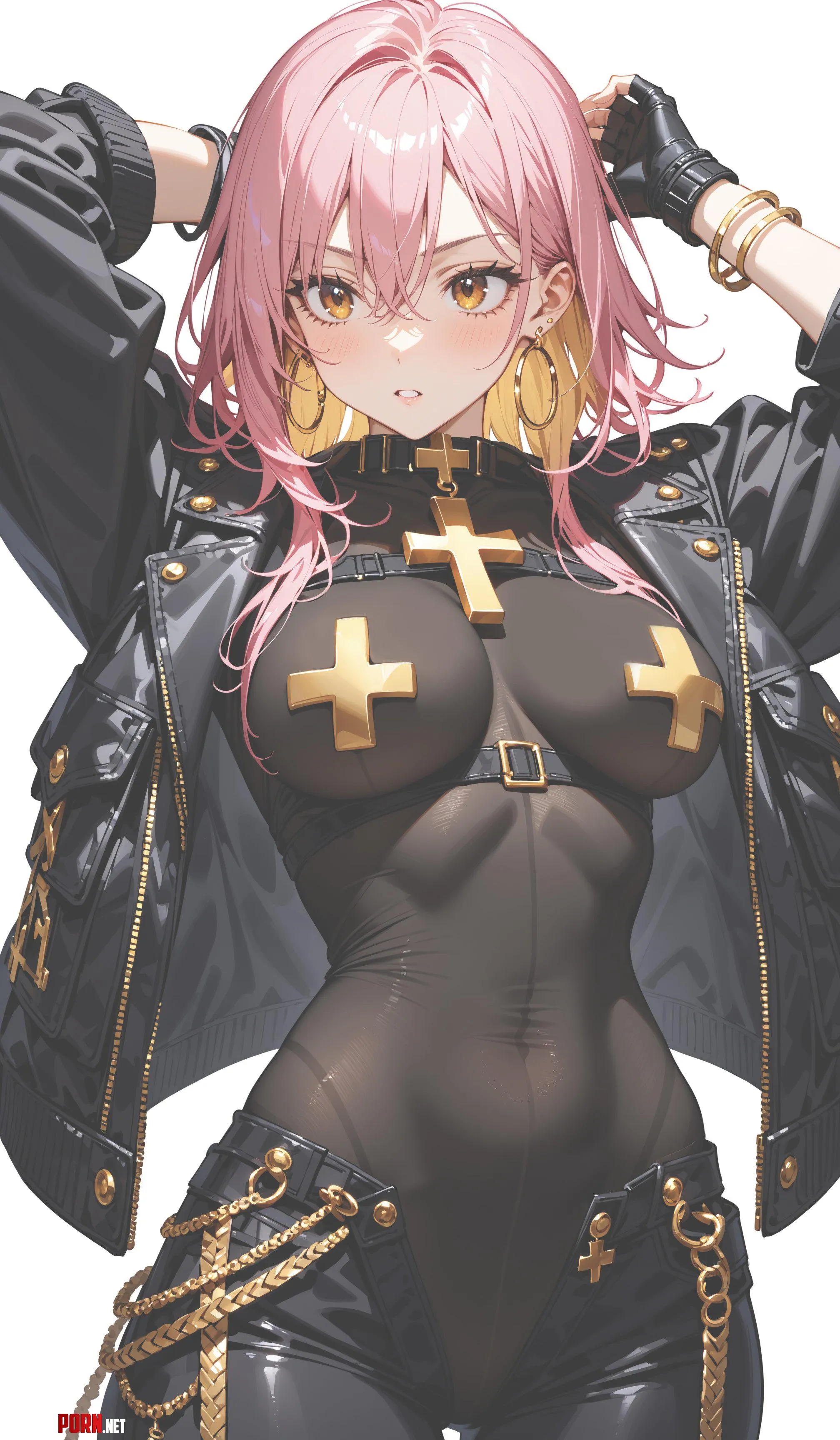 Full Body Stocking under her Leather Outfit  by CheetahSperm18