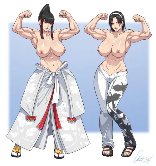 Thumbnail Kazumi Mishima and Jun Kazama Cirenk Tekken Art | fitdrawngirls