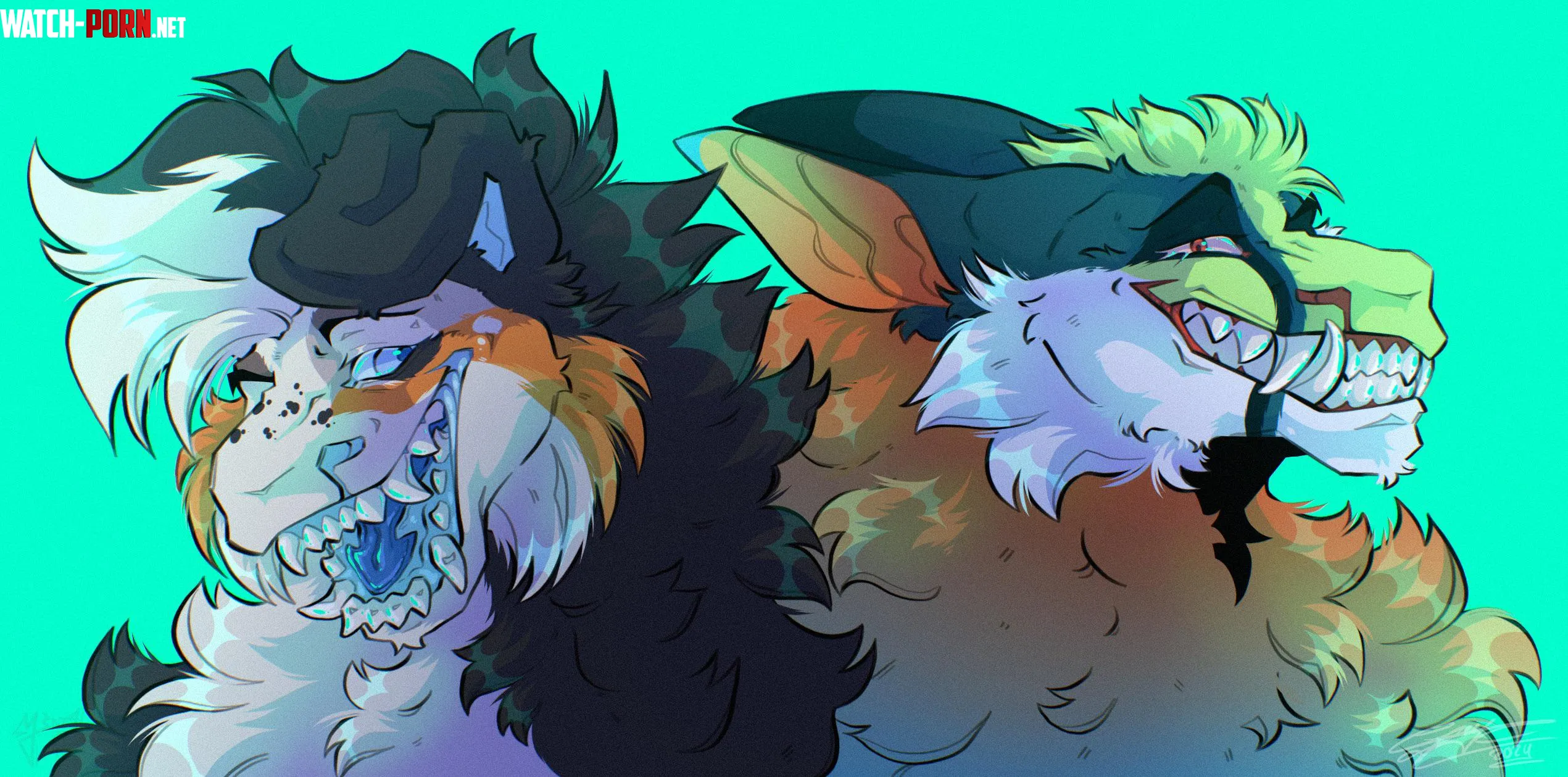 Finished artwork of my friends and my ocs by Local-blue-thing