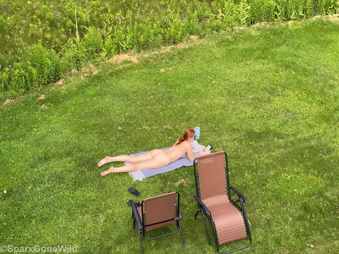 Thumbnail Sun-Kissed Reading: sparxgonewild's Enlightening Naked Experience