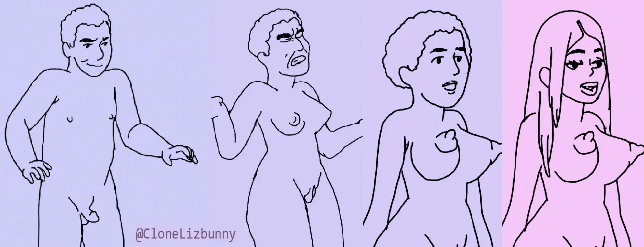 Thumbnail Work in Progress of a Short MTF Comic by CloneBunny | Gendertransformation Chronicles