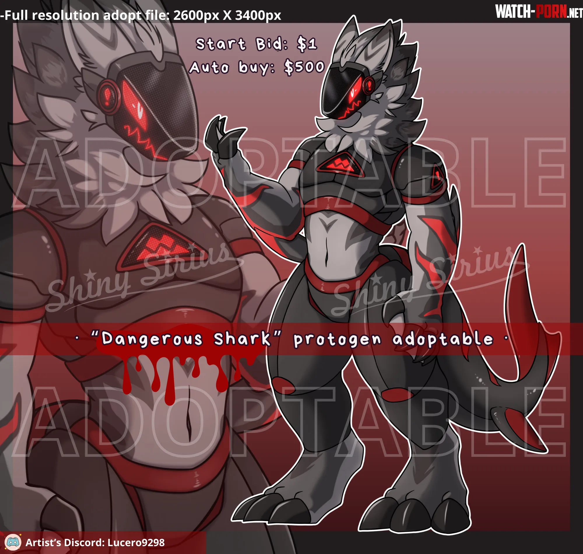 Shark Protogen Art by me by Shiny_Sirius