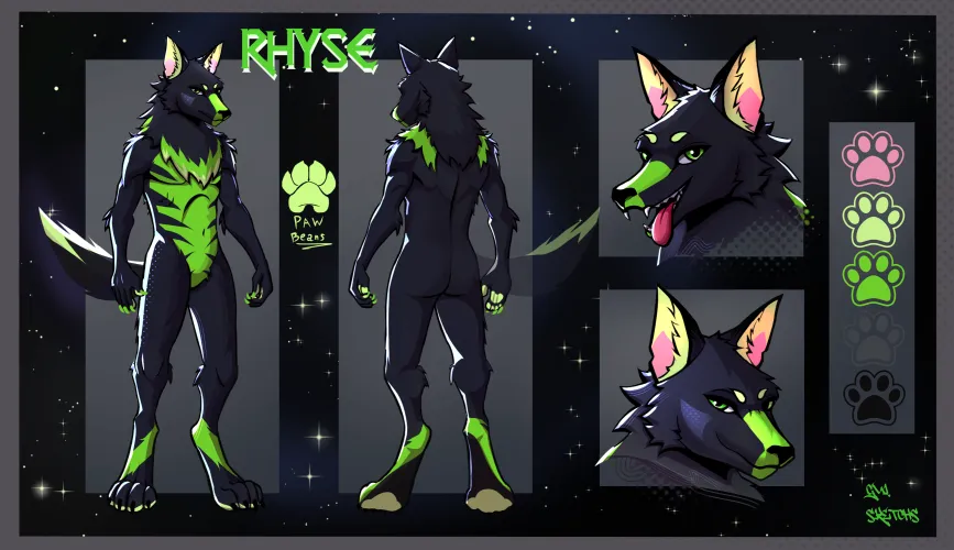 Thumbnail Finished Ref Sheet Commission for Rhyse DM By gui_sketchs | Furry Category
