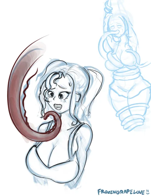 Thumbnail Happy Moments with a Tentacle Friend in frozen_grape_love's Sketch | Tentai
