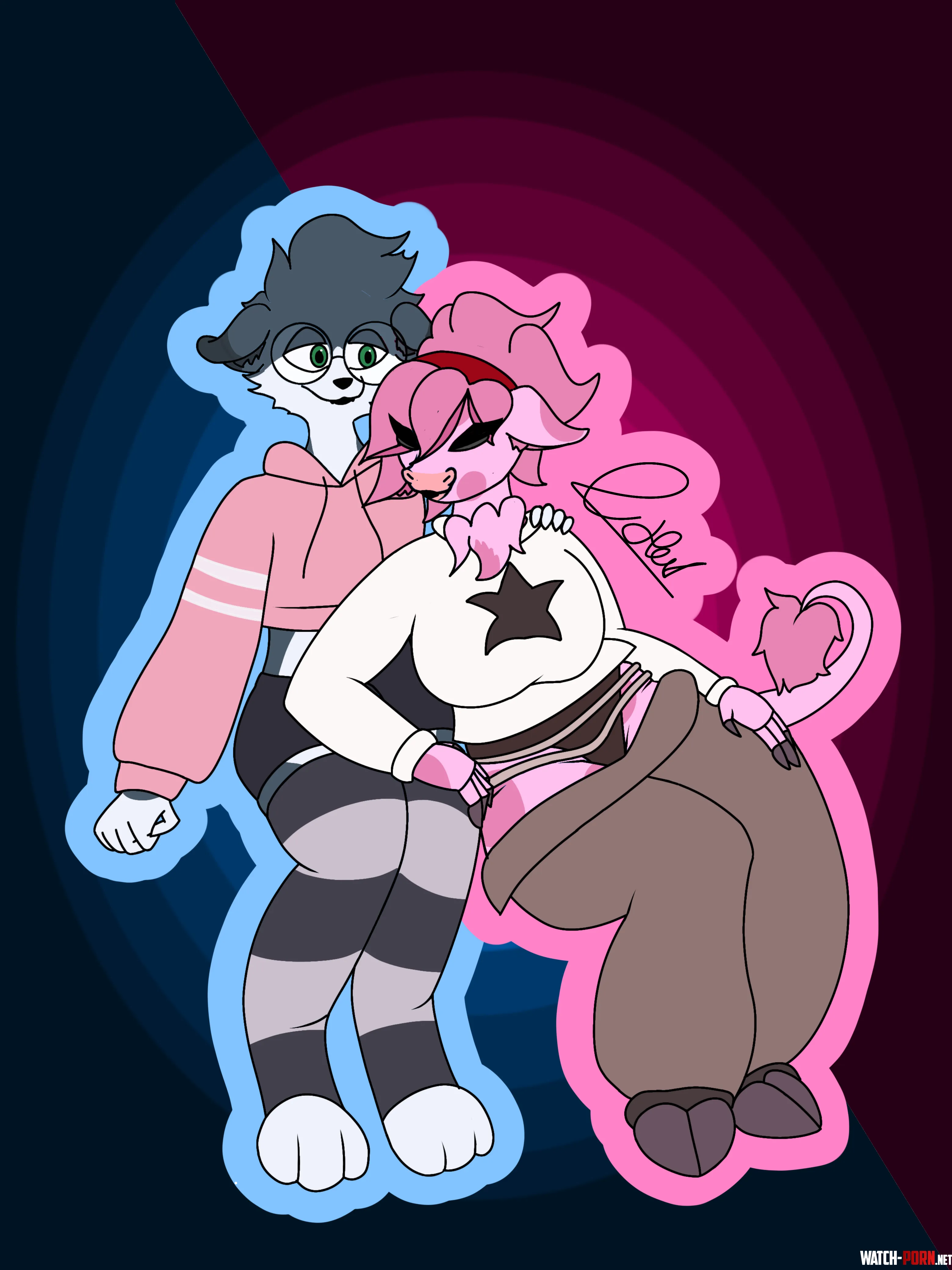 Drew some art of me and my boyfriend by CartoonHat
