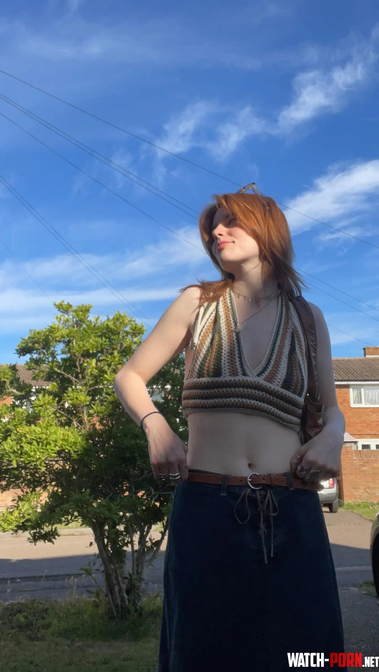 wearing crop top to show a little skin  by Significant_Idea9591