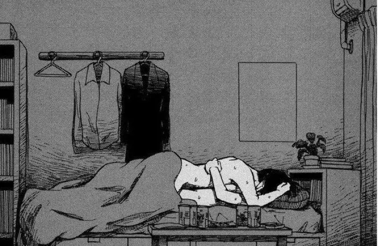 Thumbnail Intimate Moment: Bedroom Scene with Sweaty Passion | HentaiSource Archive