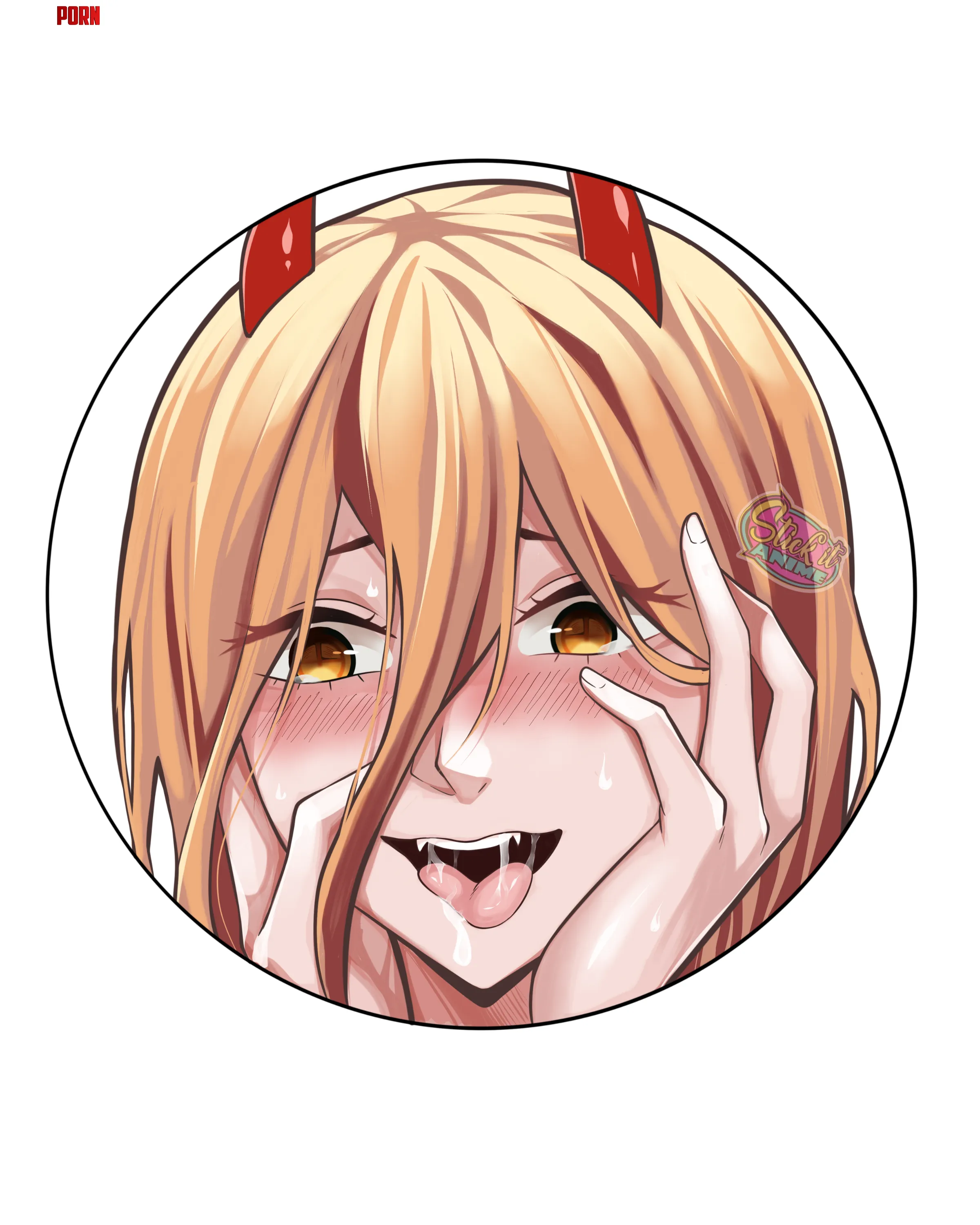 Power Ahegao Stick it Anime by Stickitanime