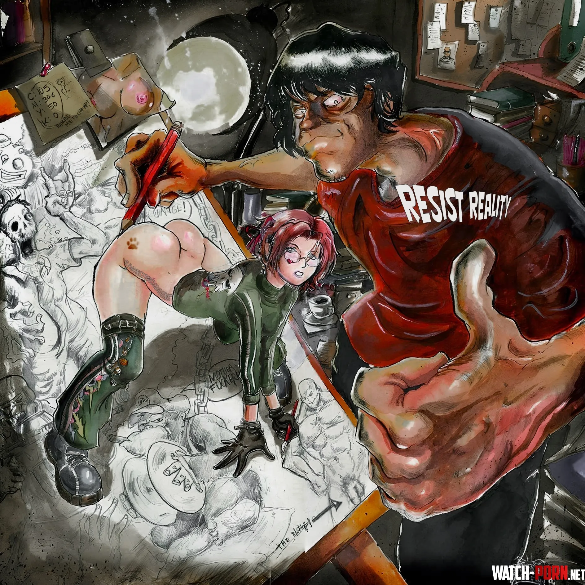 Shad self portrait  signed  preshadbase era Resist Reality by SyntheticWaifu