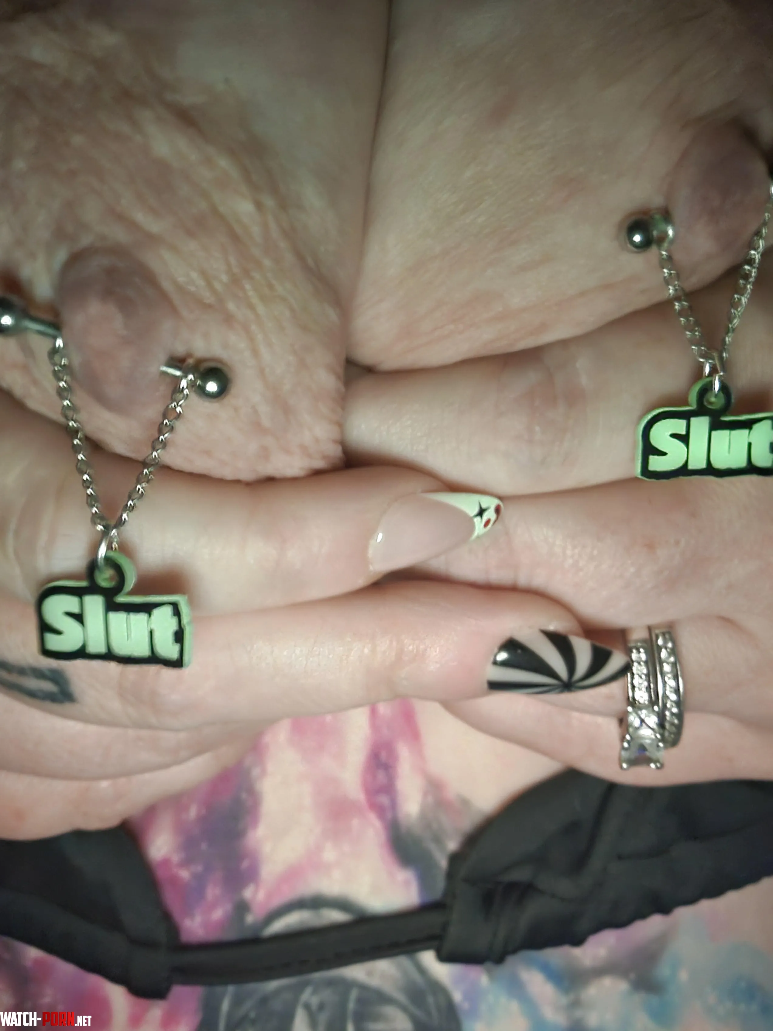 My nails and piercings glow in the dark by MegaTiits69