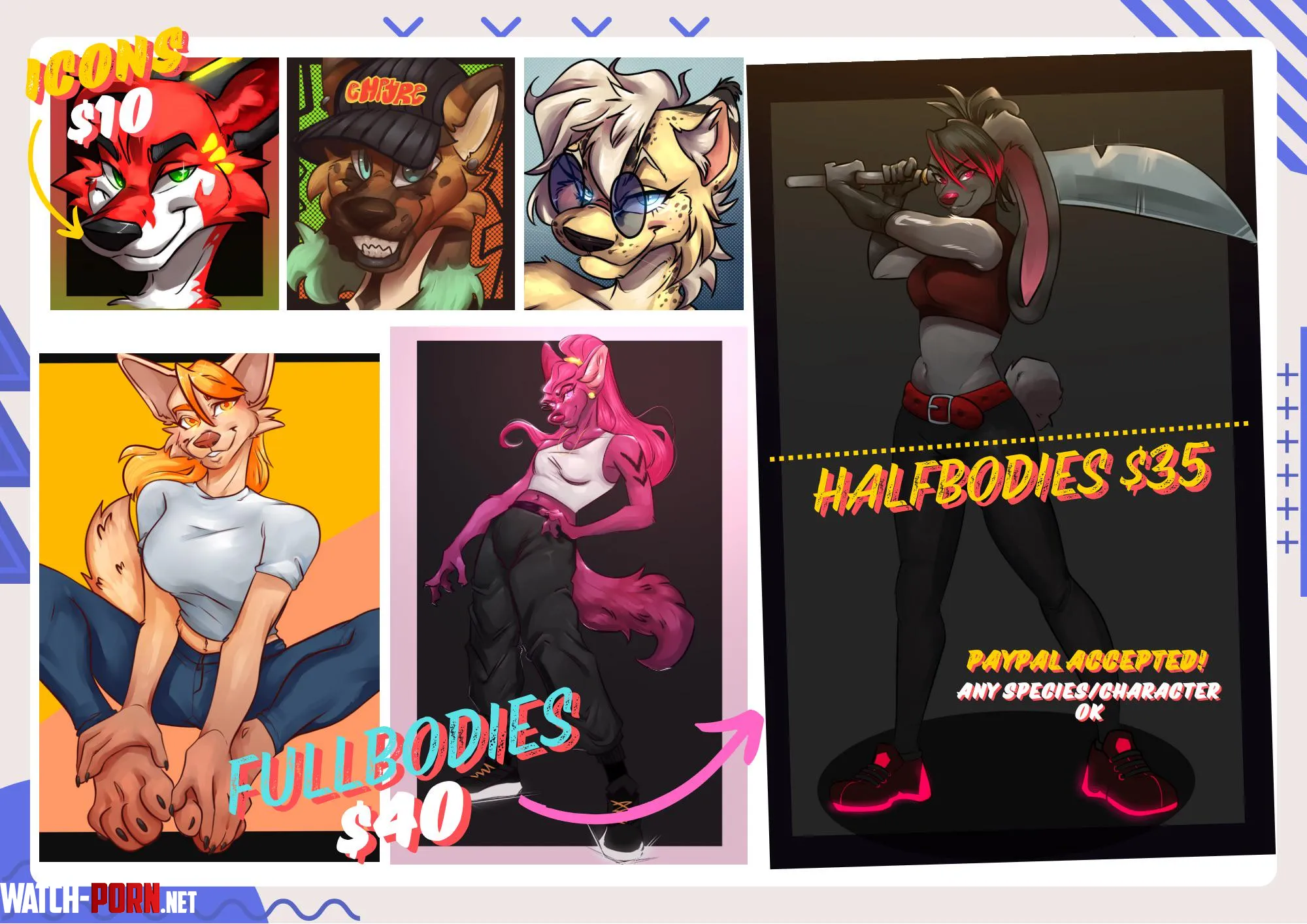 35 Halfbodies bogo by Kweenofneonart