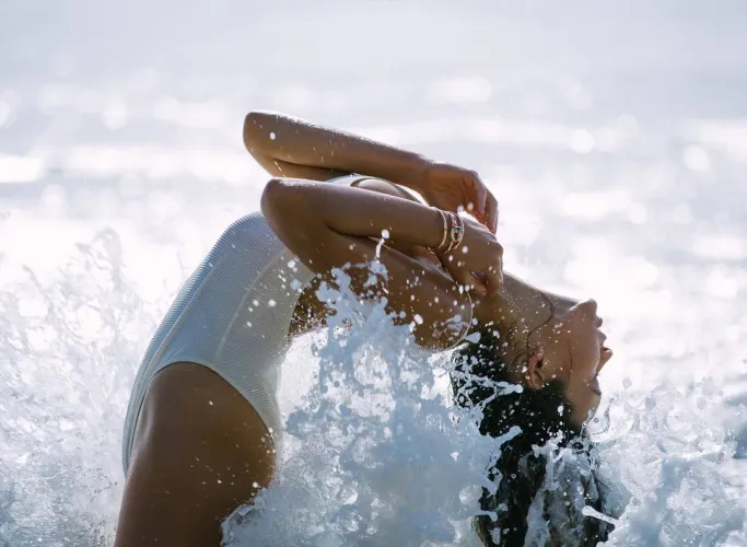 Thumbnail Embracing Nature: Waves and Leotards Collide