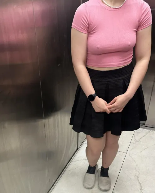 Thumbnail Feeling Shy in the Elevator: Croptop Confessions by lovelydancer- | Category: croptopgirls