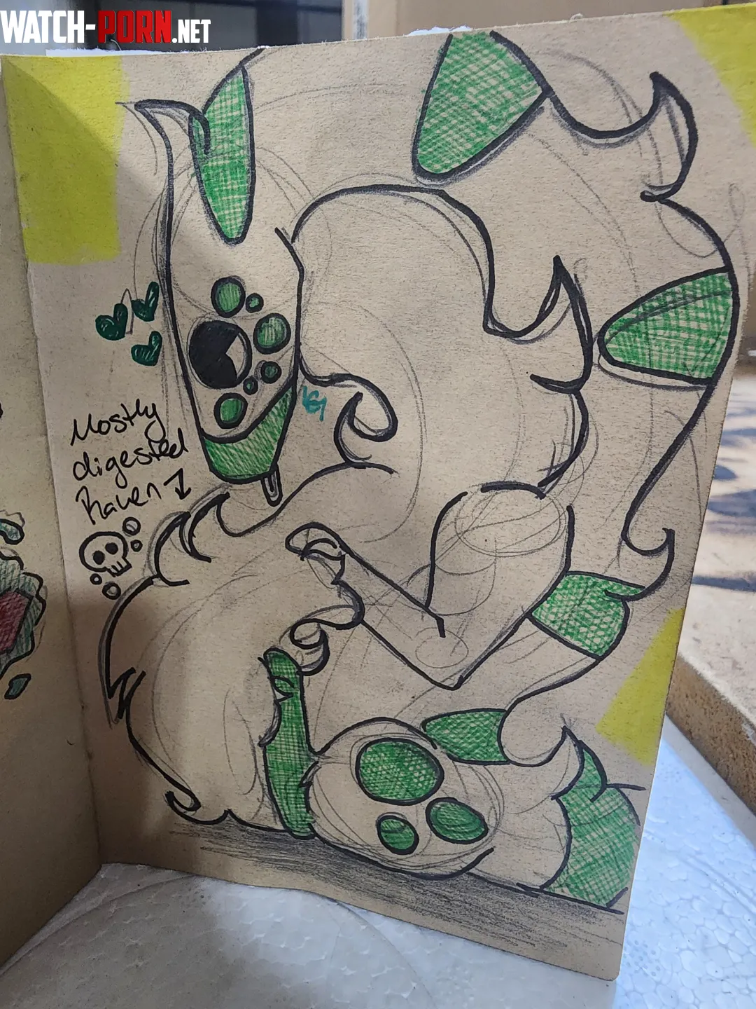 Image Worm Food Art by myself oral vore digestion fatal vore by LimeGreenArt