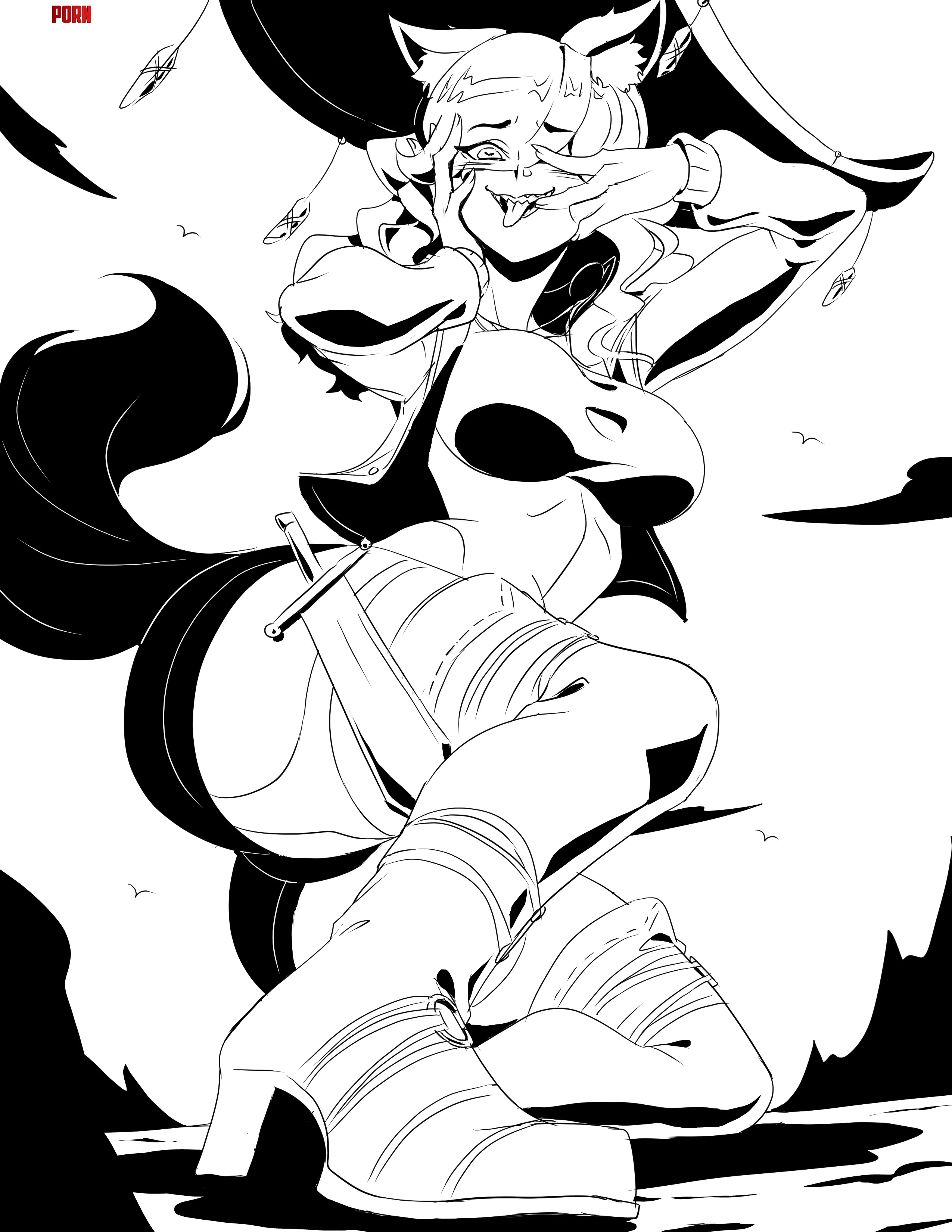 SFW Cat Mage Sketch for AwfulKnight owo by minimalaifu