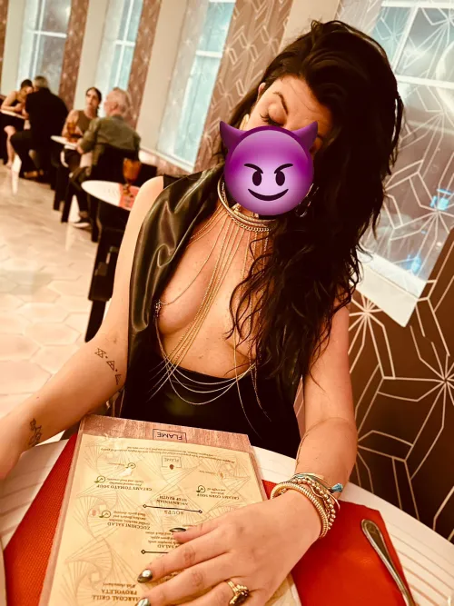 Thumbnail Daring Dinner Style: 'Dinner Out, Tits Out' - A Provocative Evening with DramamineDreaming