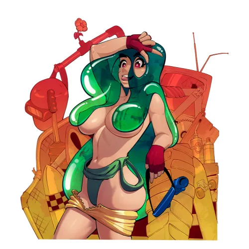 Thumbnail SlimeGirl Pinup Art by KadinSketch - Check out the Live Comic Book on KS!