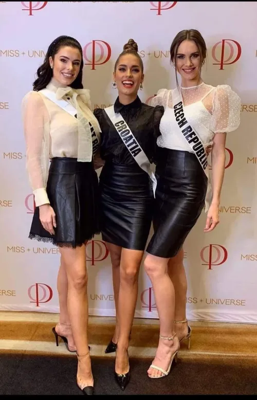Thumbnail Sizzling Style: Ms. World Contestants Rocking Leather Pencil Skirts by AttaBattaBingBang