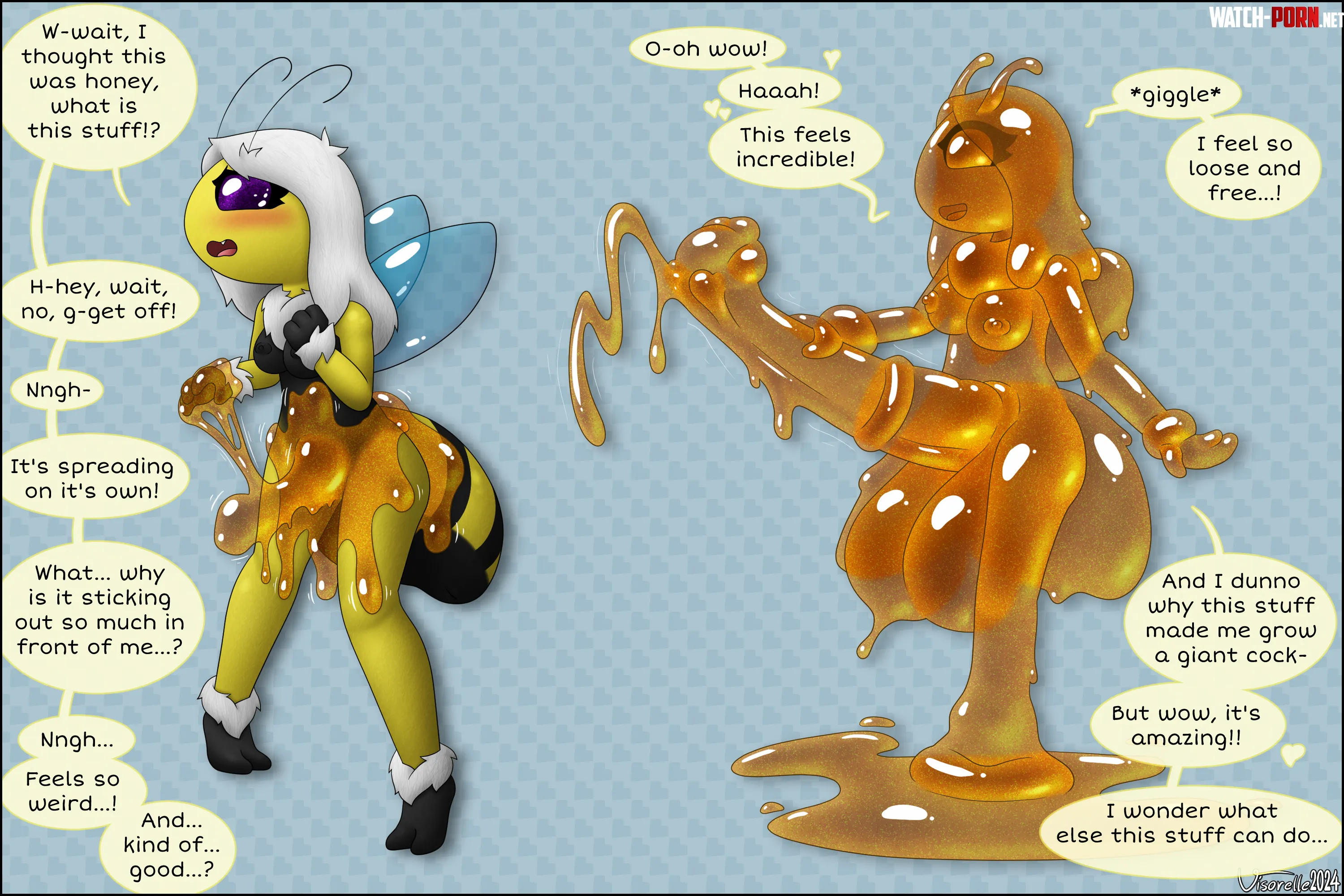 Living Honey F Bee Anthro gt H Slime Girl Comm by Visorelle