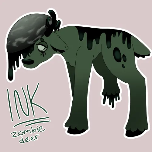 Thumbnail Furry Art: NSFW Zombie Deer Ink by SeatIntelligent9732