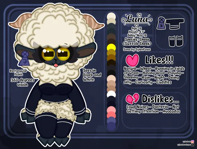 Thumbnail Furry Art: Luna's New Reference Sheet by SylenLean
