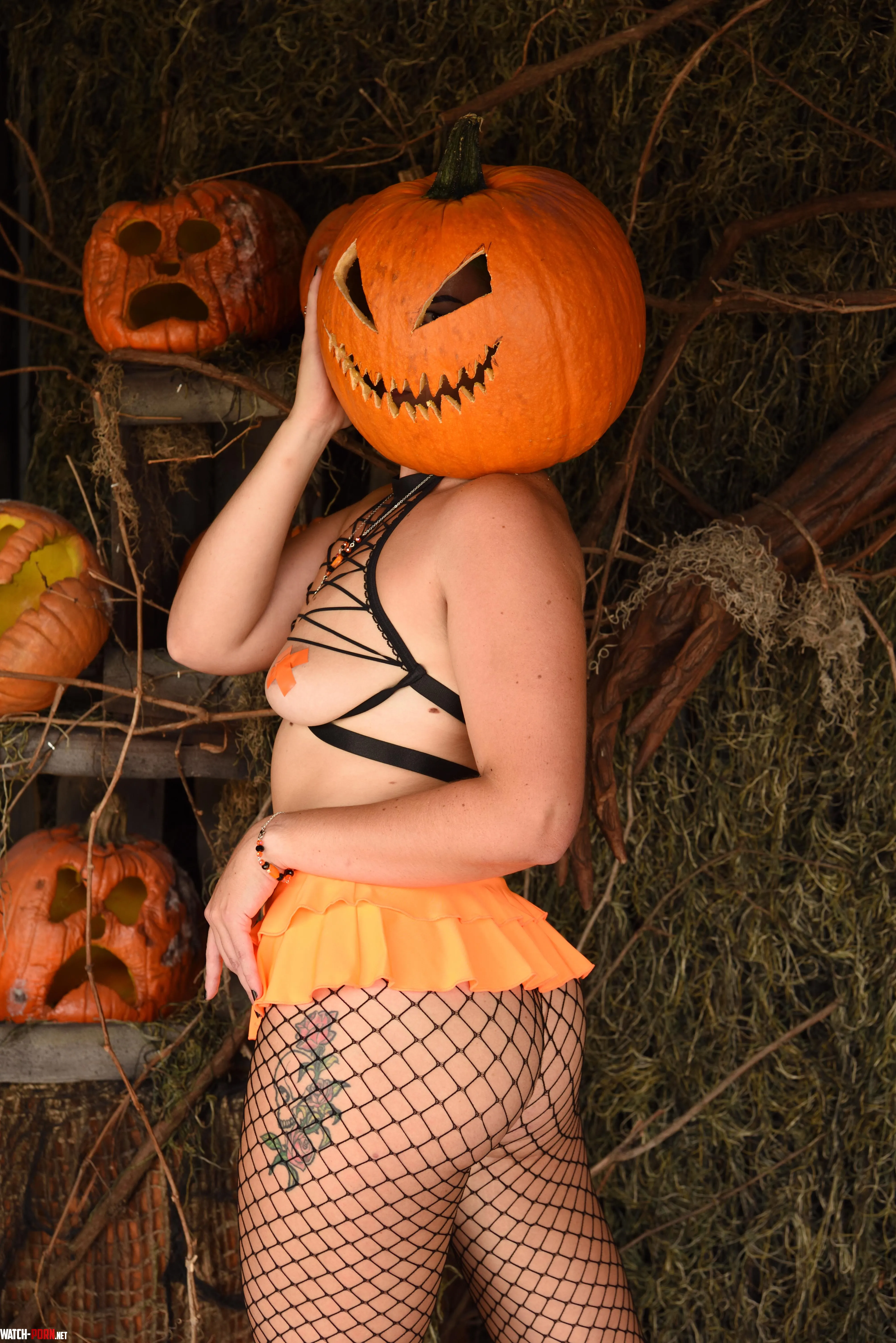 Pumpkin girl carved by me by angelagodless