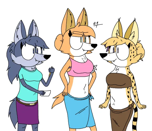 Thumbnail RickySmith2005's Artistic Trio: The Artsy Wolf, Sporty Dingo, Fixated Serval | Furry