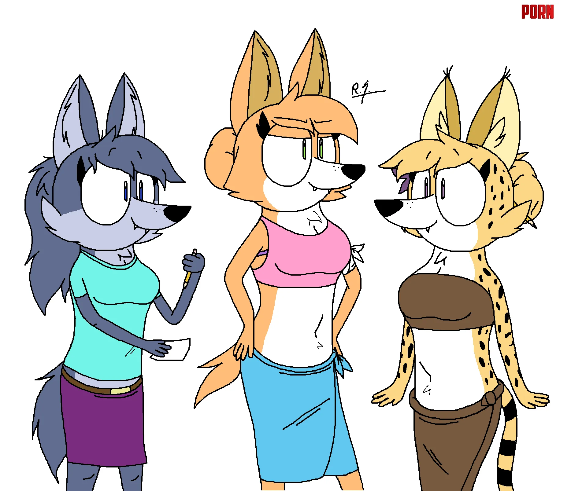 The artsy wolf the sporty dingo and the fixated serval art done by me by RickySmith2005