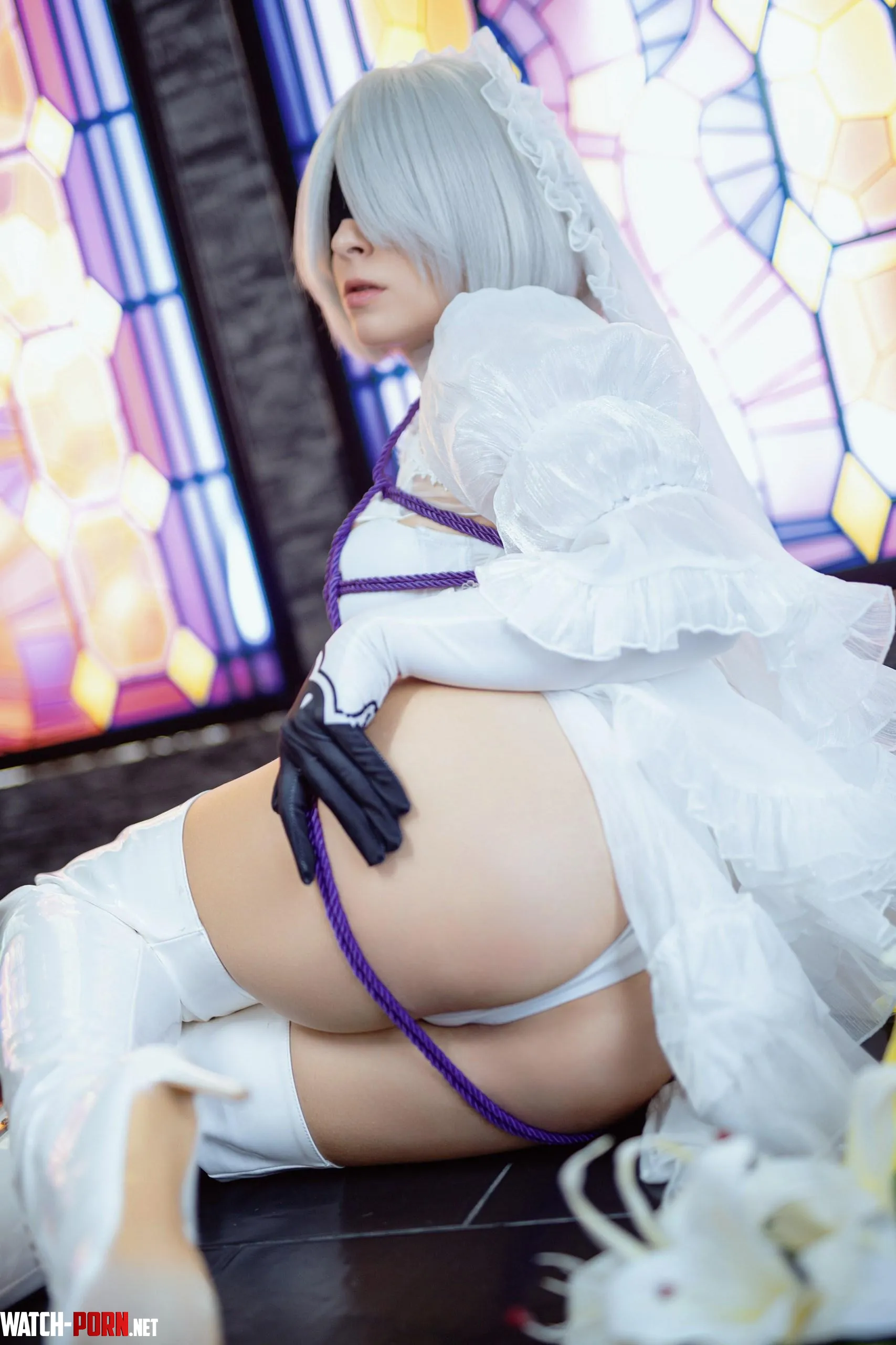 Bride 2B cosplay by Yuna Kairi by YunieSunshine