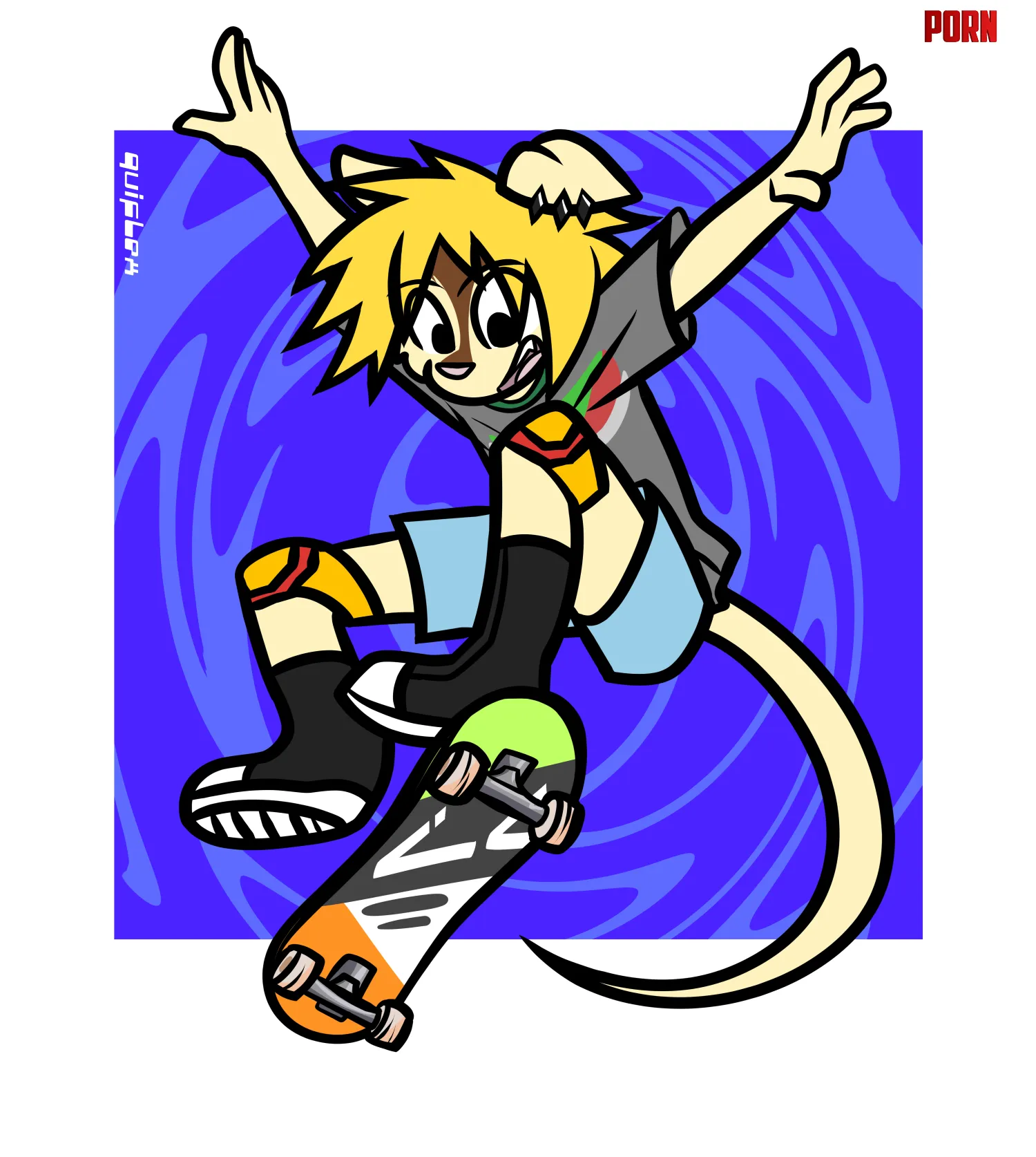 skateboarding creature  ych for skyw0lf its still open dm me by quiflexx