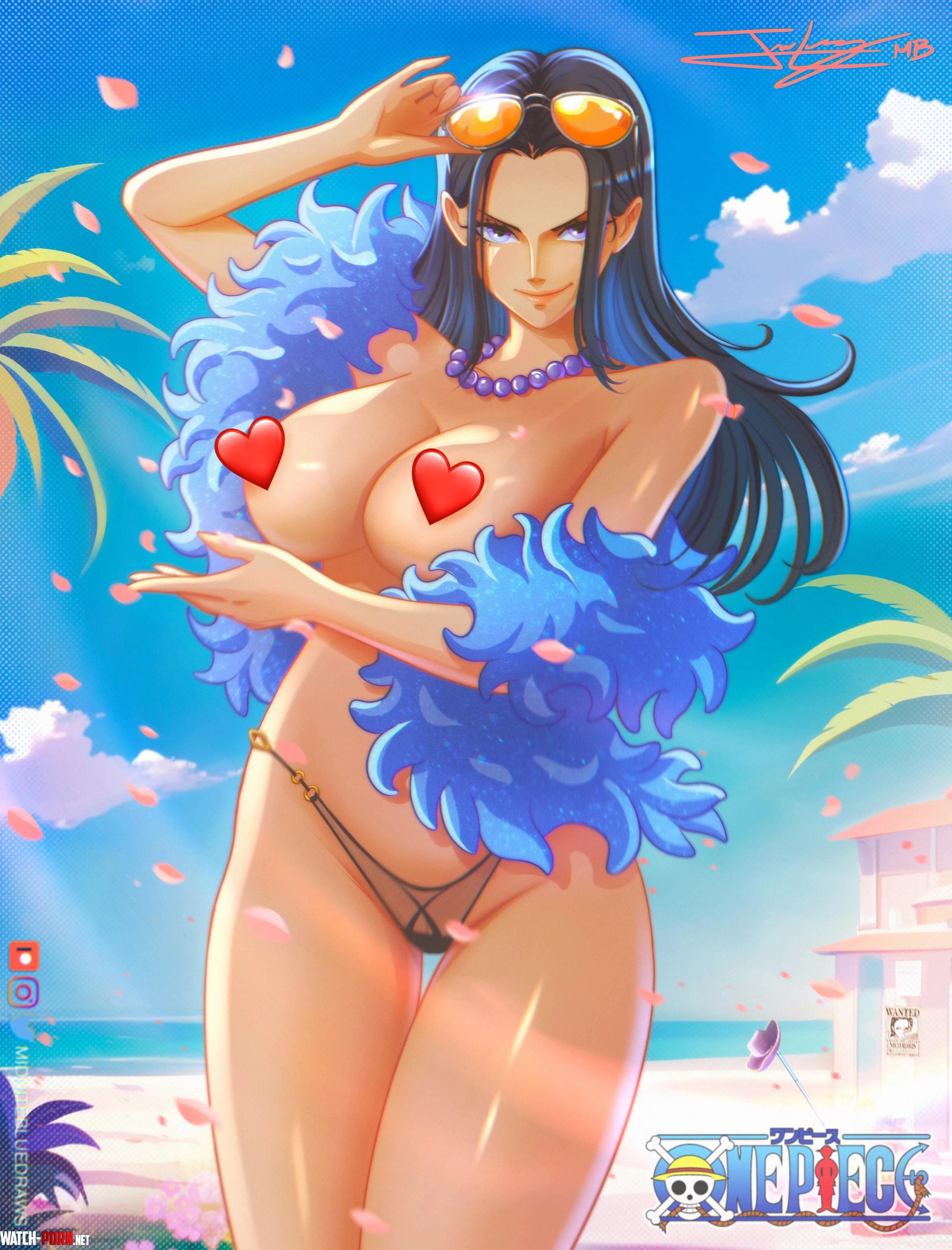 Nico Robin Hostess Garb outfit fan art by me  by MidniteBlues