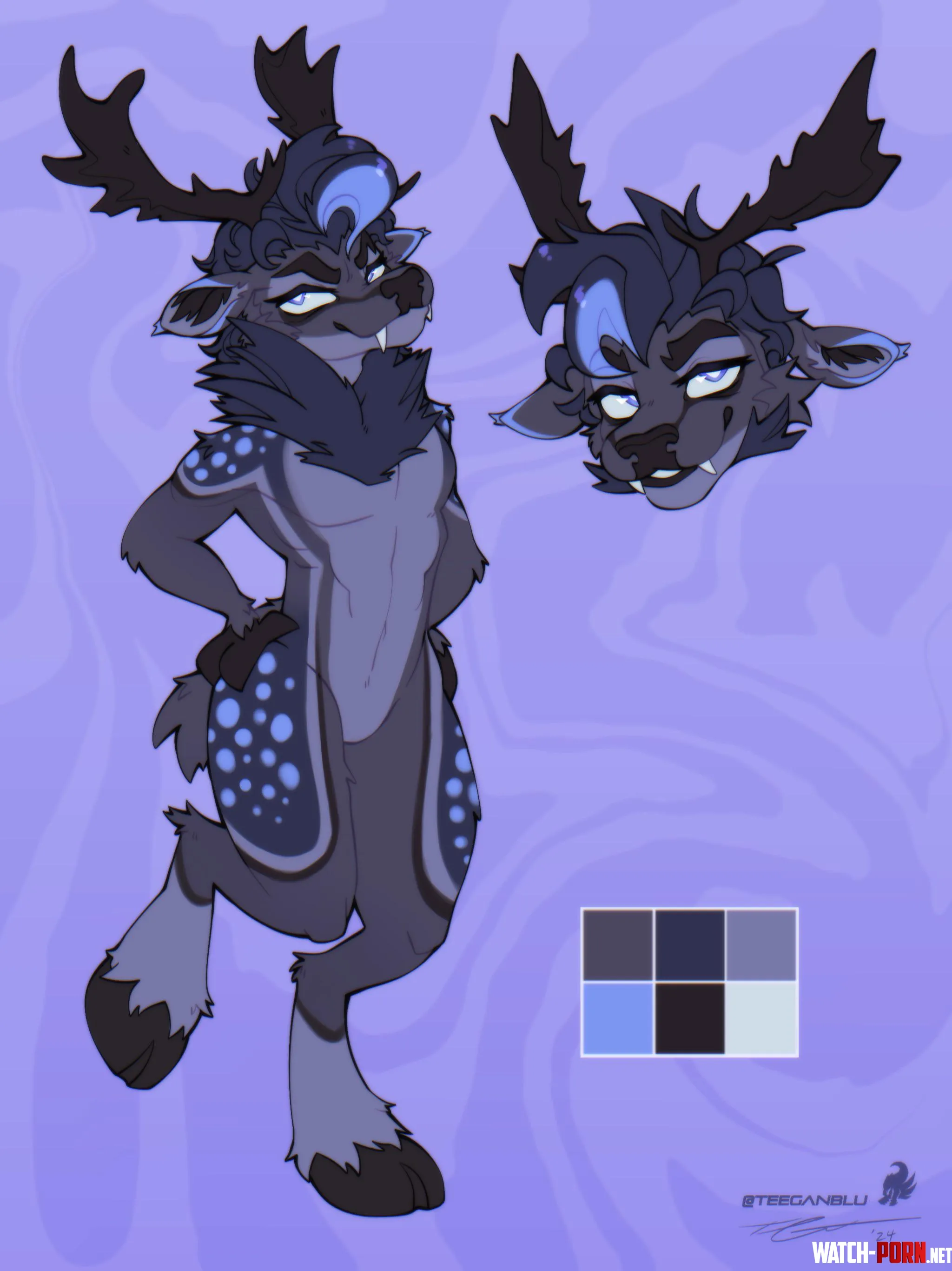 Custom design I made of a Fallow Deer  art by me teeganblu by Teeganblu
