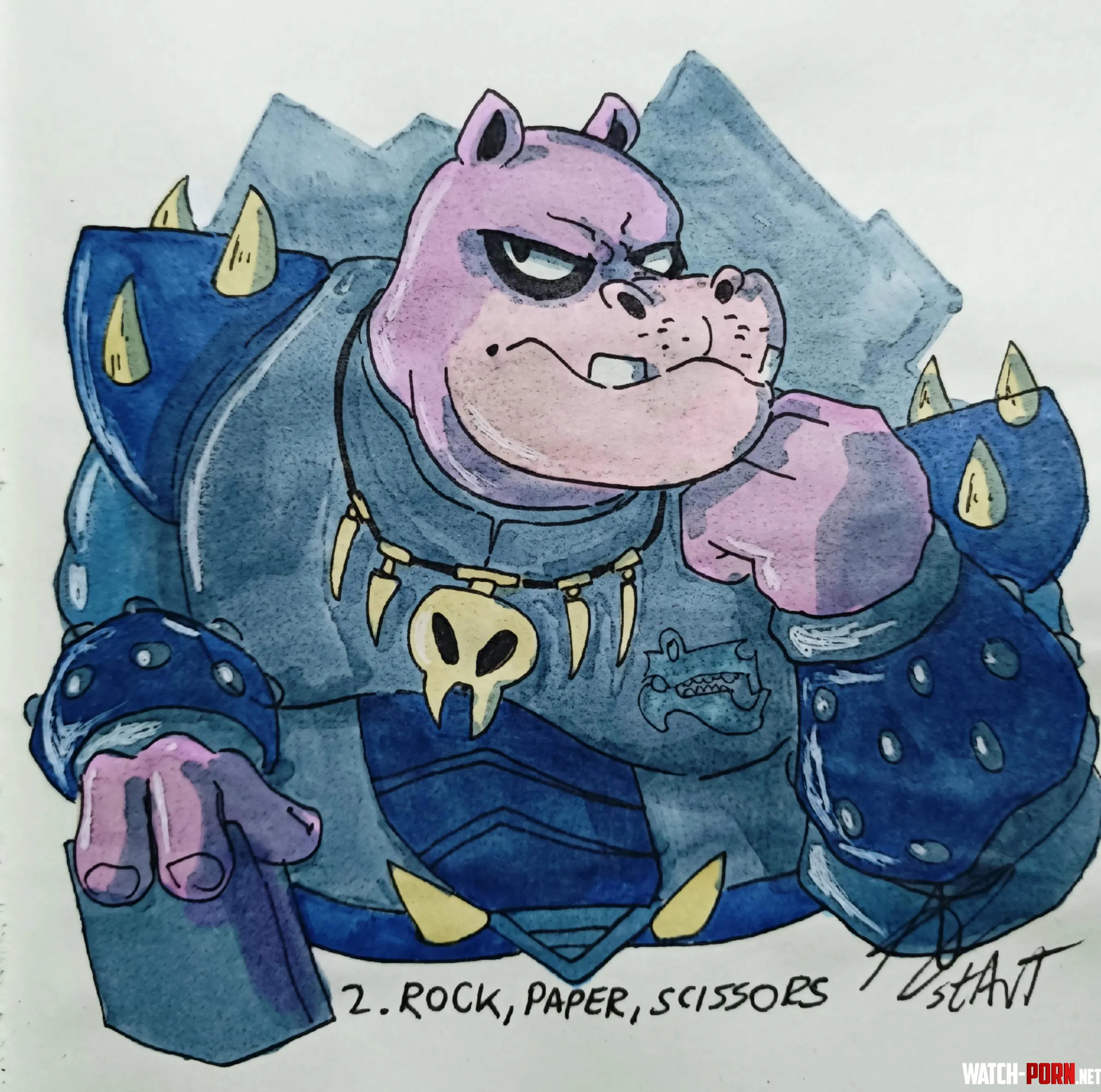 Day 2 Rock Paper Scissors  Furktober 2024  my art by Cylinder_stArT
