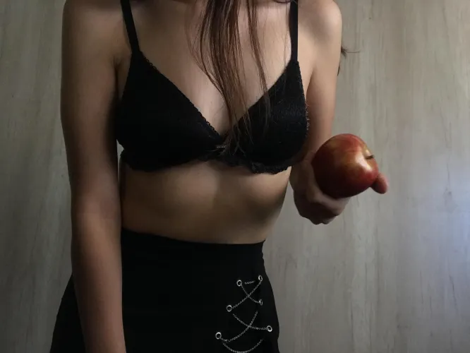 Thumbnail Playful Temptation: I'll Eat You the Same as this Apple by KaleidoscopeBusy2533