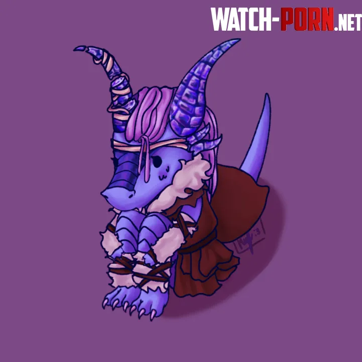 Just a blue dragon with sapphire horns art by me by NotAMuffinG