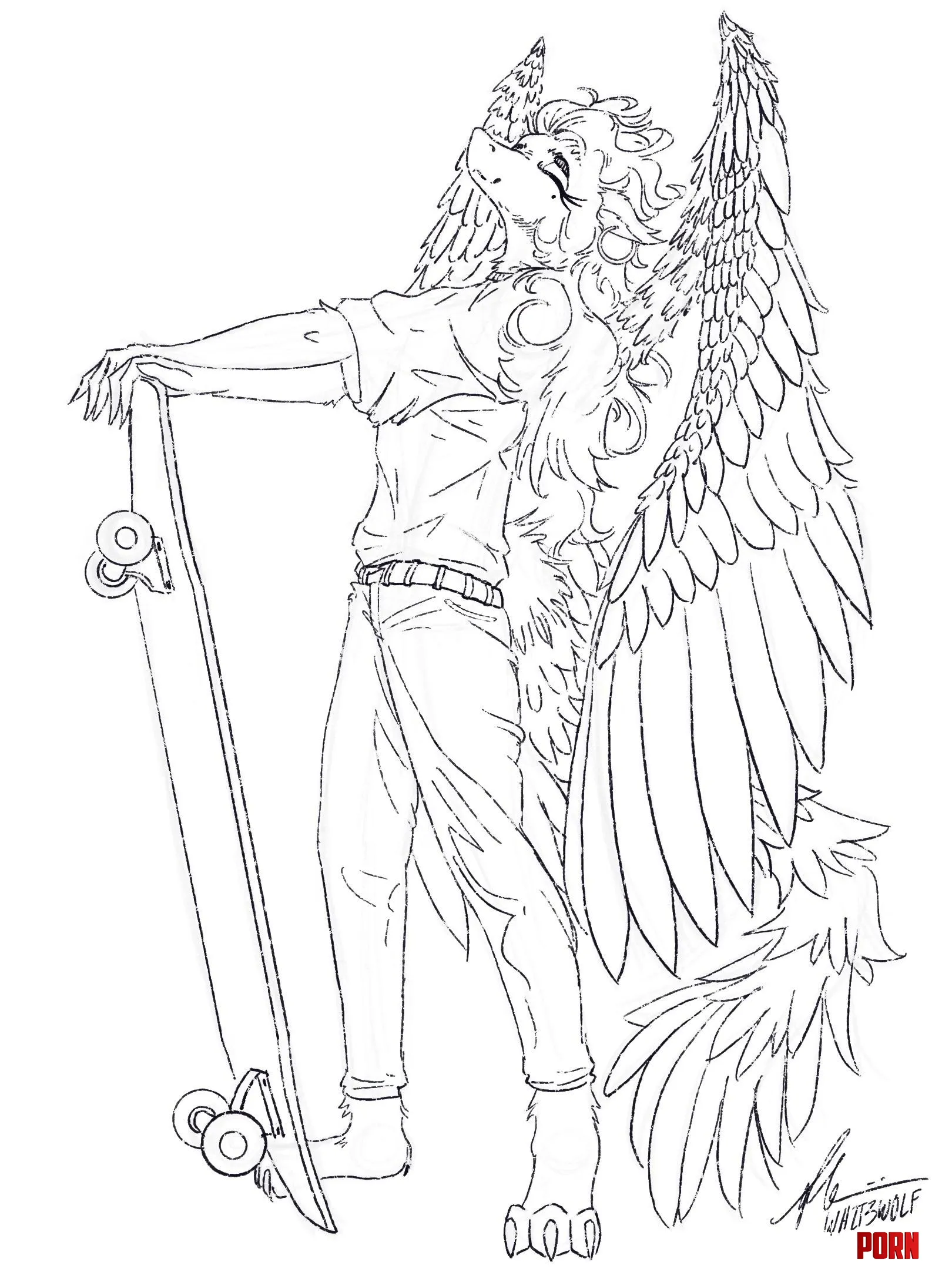 Skater Feather Dragon  by WHlTE_WOLF
