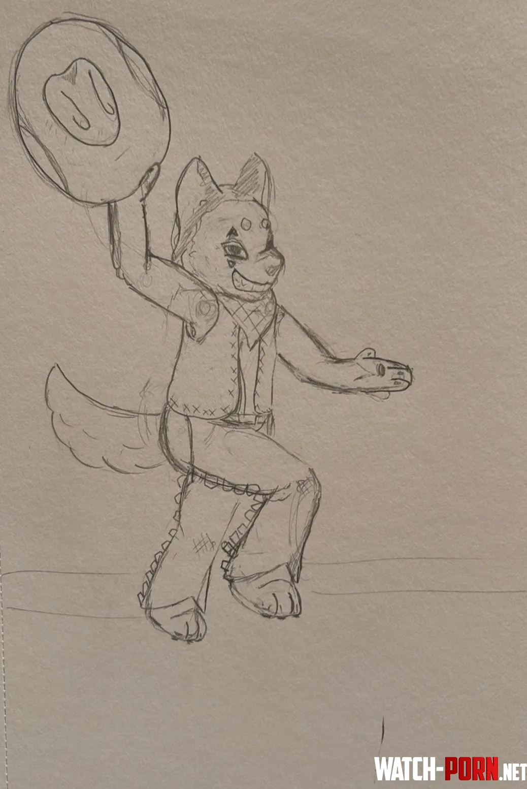 a WIP of a rodeo clown  by palefrogs