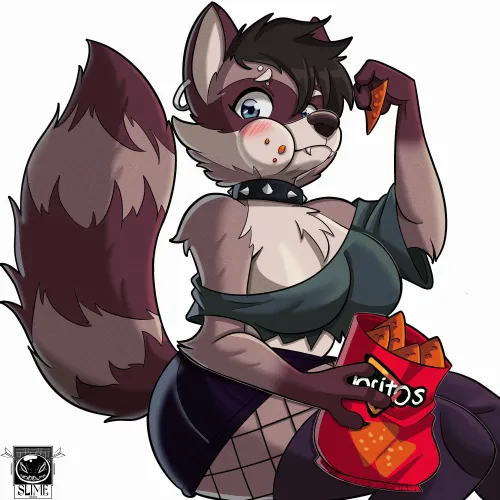 Thumbnail OC Raven Raccoon Art by Me | rodolfoslime | Furry Category