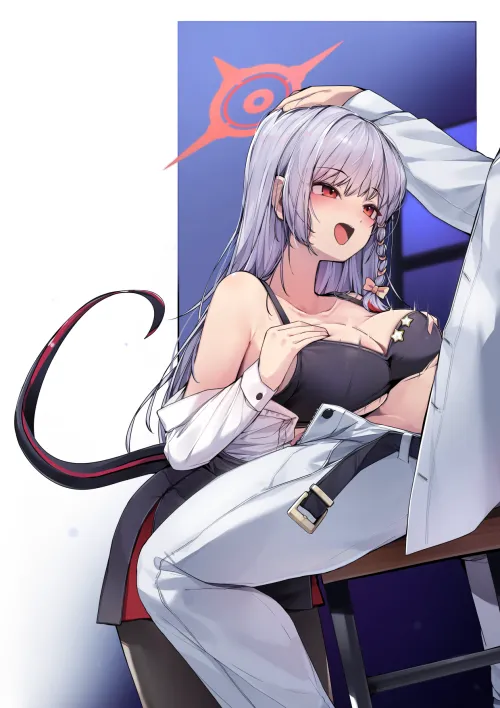 Thumbnail Haruna's DDANGBI Paizuri in Blue Archive - llamanatee