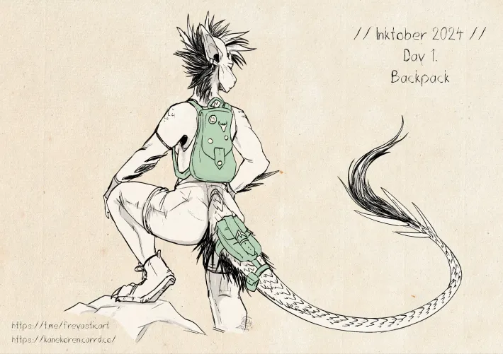Thumbnail Furry Art with Dragons for Inktober by FreyasticRen
