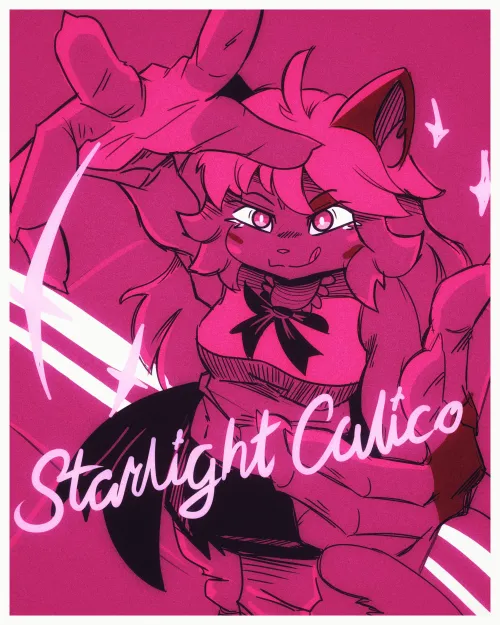 Thumbnail Da_wae_to_ya_hart's 'Starlight Calico' Art in the Furry World