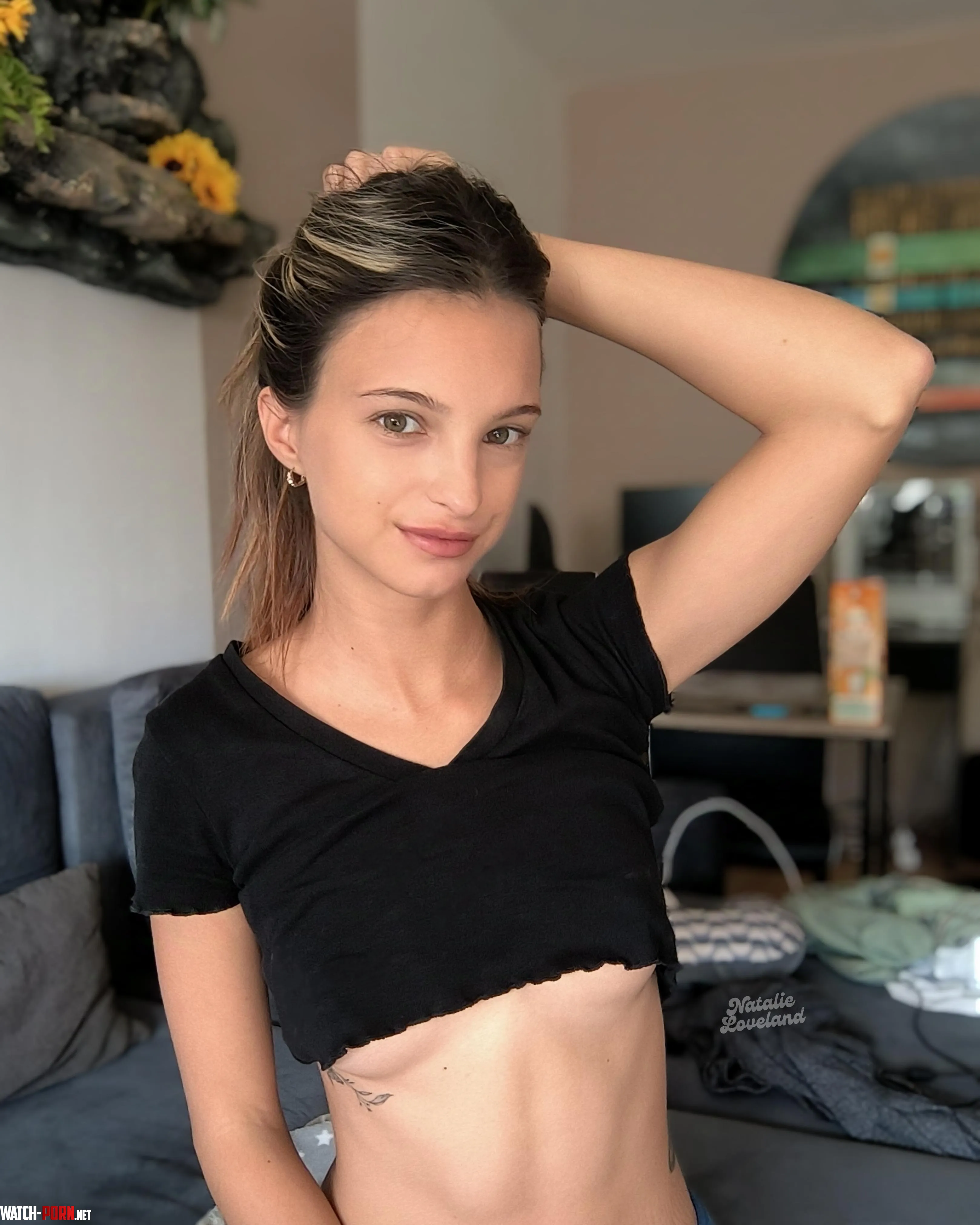 Crop top season is over but I can still rock them indoors by natalieloveland