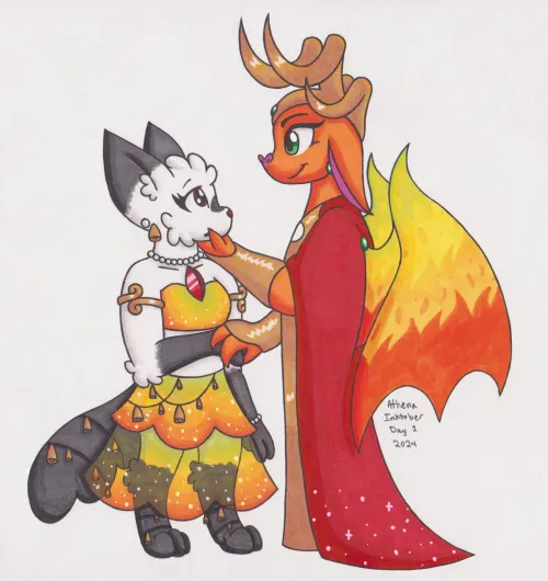 Thumbnail Marker Drawings Delight in Furry Inktober Art | QAoA