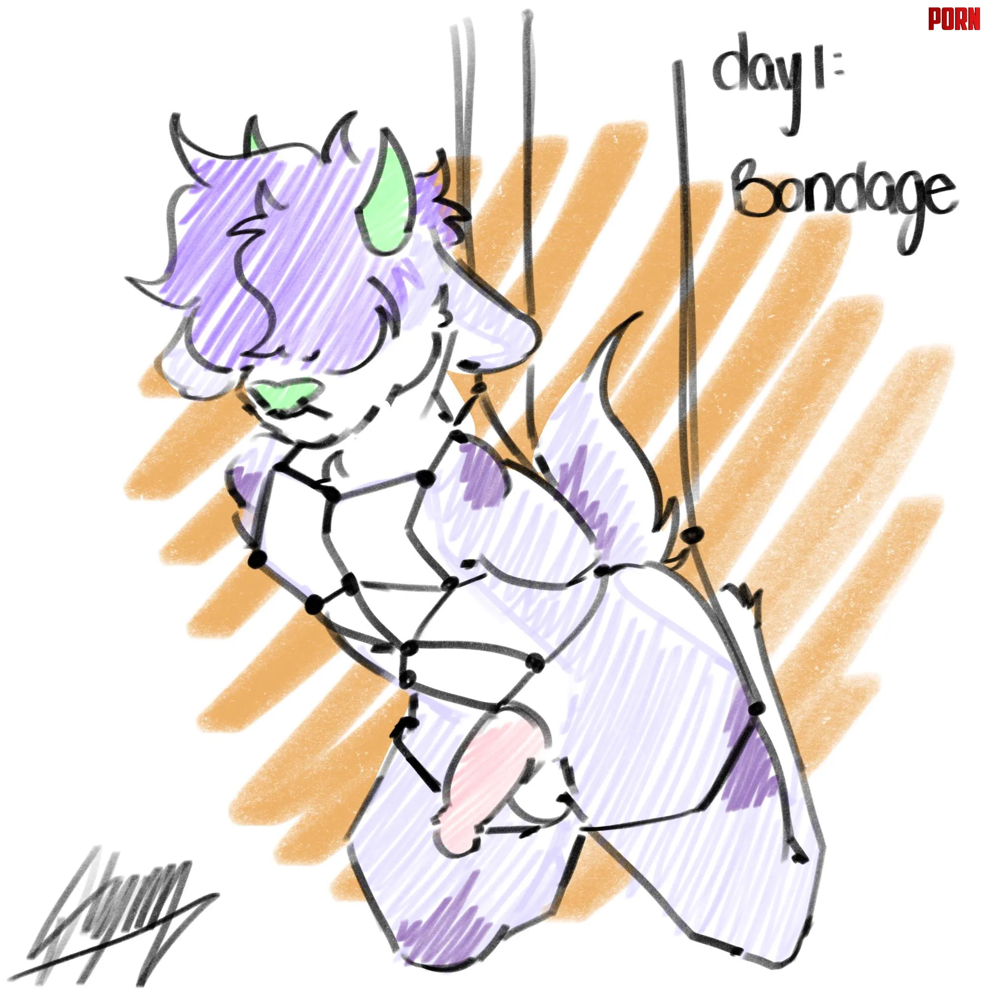 Simple drawing for a come back with kinktober Art by me by Commercial-Ad-9901