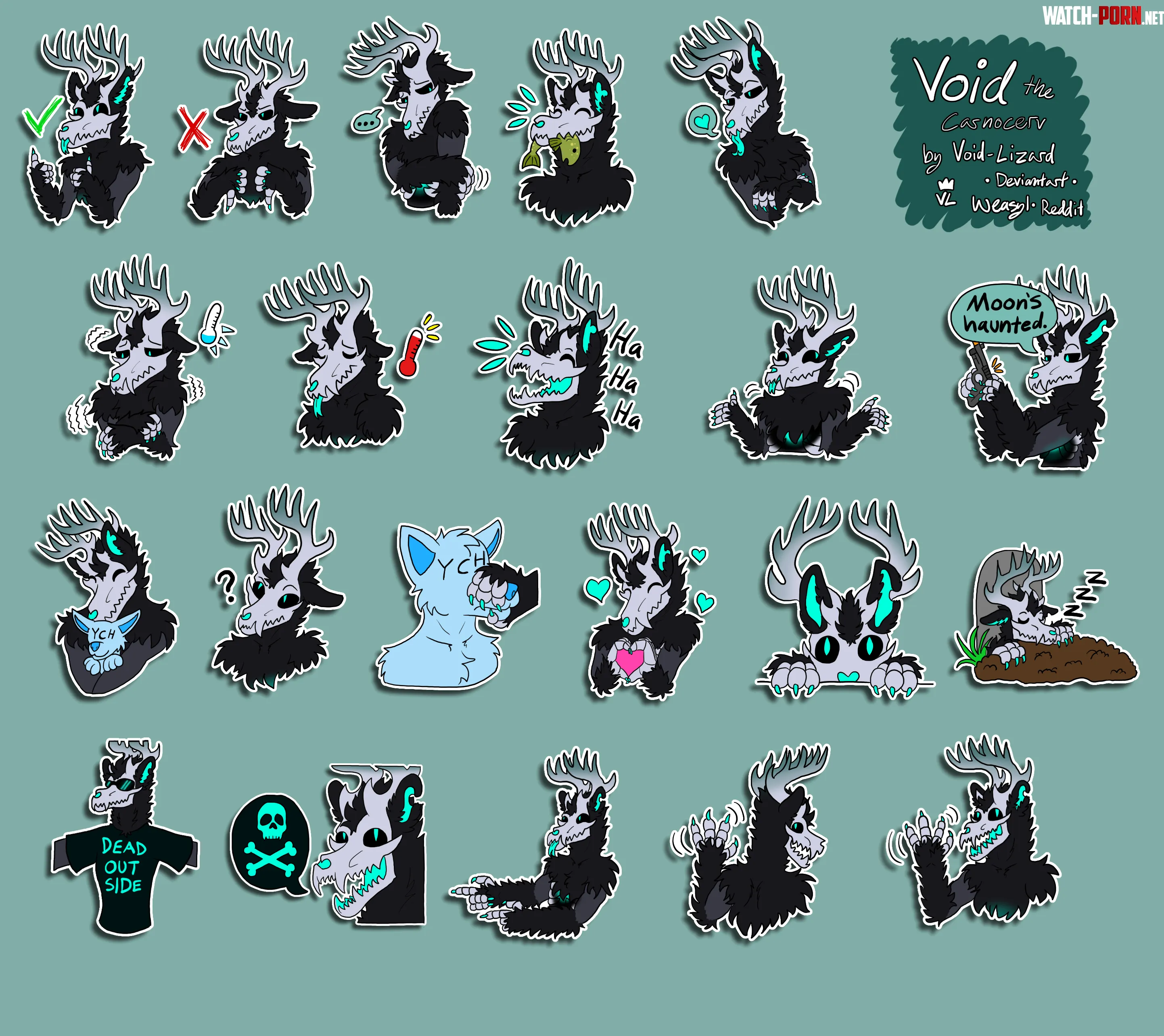 Finally updated my Telegram sticker pack OC by Void-Lizard